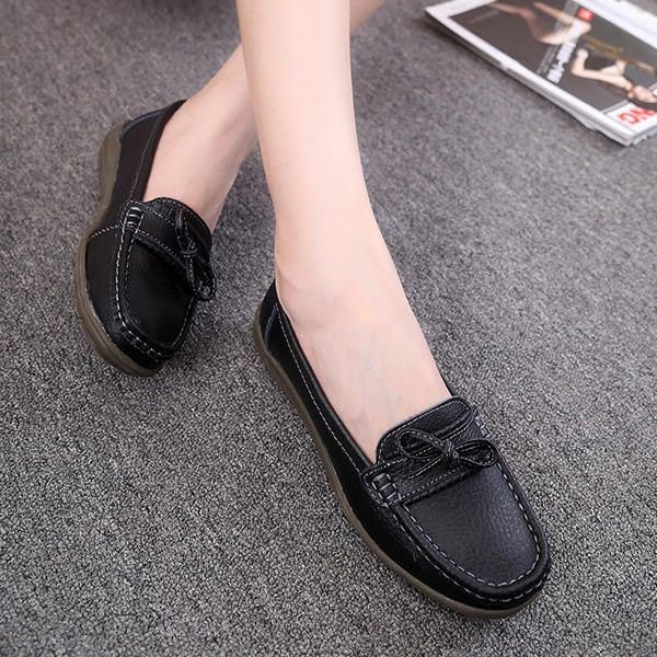 Dame Flat Slip On Casual Soft Outdoor Rund Toe Flat Loafers Sko