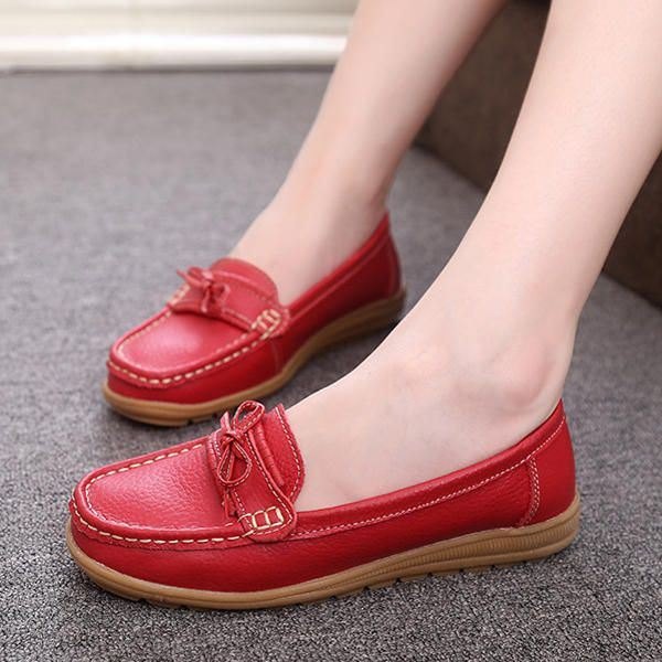 Dame Flat Slip On Casual Soft Outdoor Rund Toe Flat Loafers Sko