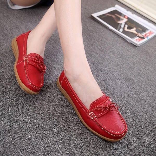 Dame Flat Slip On Casual Soft Outdoor Rund Toe Flat Loafers Sko