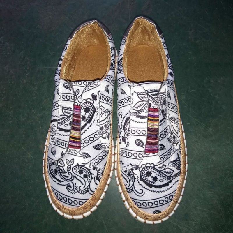 Dame Folkways Printing Comfy Slip On Casual Flat Shoes