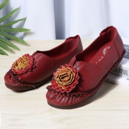 Dame Folkways Stricing Blomster Behagelig Myk Såle Uformelle Flate Loafers