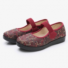 Dame Gamle Peking Cloth Elastisk Slip On Resistant Loafers