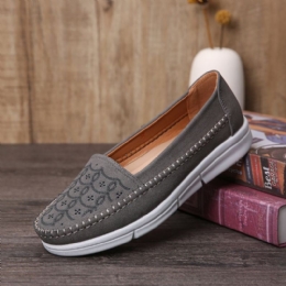 Dame Hand Stricing Hollow Comfy Massasje Pustende Casual Flats