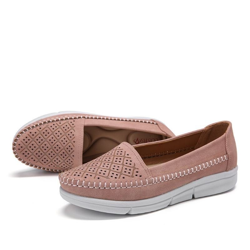 Dame Hollow Comfy Massasje Myk Såle Casual Flats