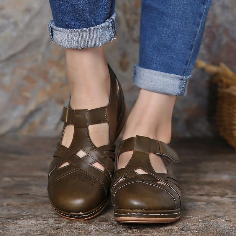 Dame Hollow Out Comfy Pustende Spring Flats Casual Sko