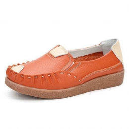 Dame Høst Flats Myk Sloe Rund Toe Sko Fargematchende Flat Loafers