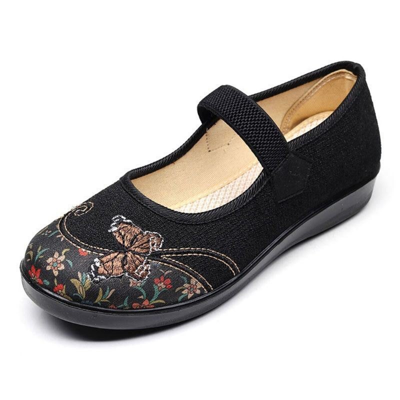 Dame Komfortable Sklisikre Elastiske Bånd Mary Jane Flat Loafers