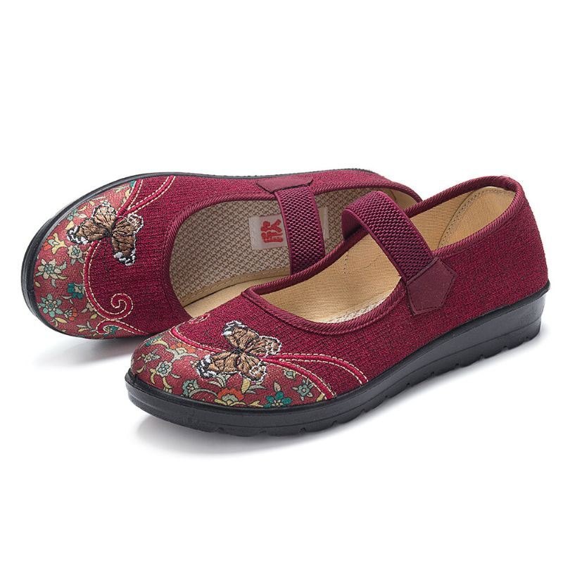 Dame Komfortable Sklisikre Elastiske Bånd Mary Jane Flat Loafers