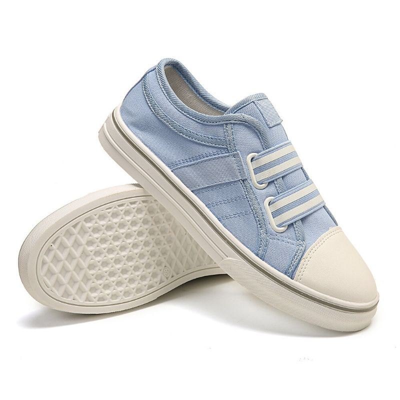 Dame Large Size Canvas Sneakers Elastisk Bånd Casual Flats