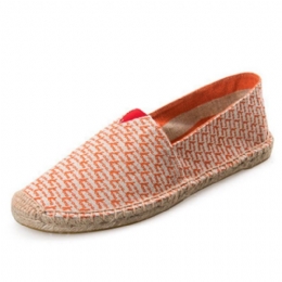 Dame Large Størrelse Ensfarget Slip-on Espadrilles Fisherman Flat Shoes