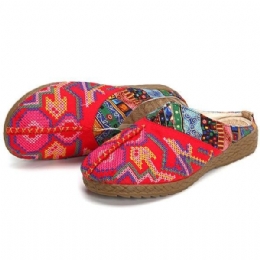 Dame Lin Casual Outdoor Brodery Flat Slipper Sko