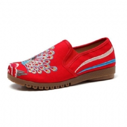 Dame Loafers Flower Slip On Comfy Flat Casual Sko