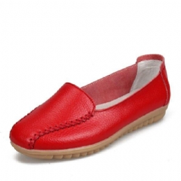 Dame Loafers Sko Casual Outdoor Slip On Leather Flats