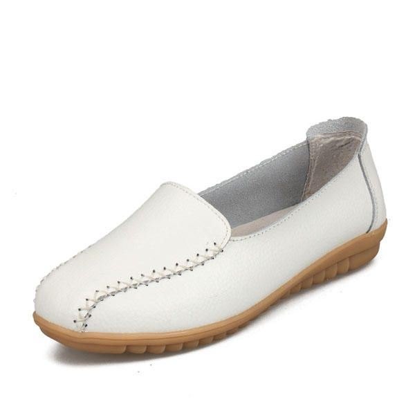 Dame Loafers Sko Casual Outdoor Slip On Leather Flats