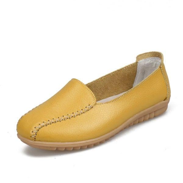 Dame Loafers Sko Casual Outdoor Slip On Leather Flats