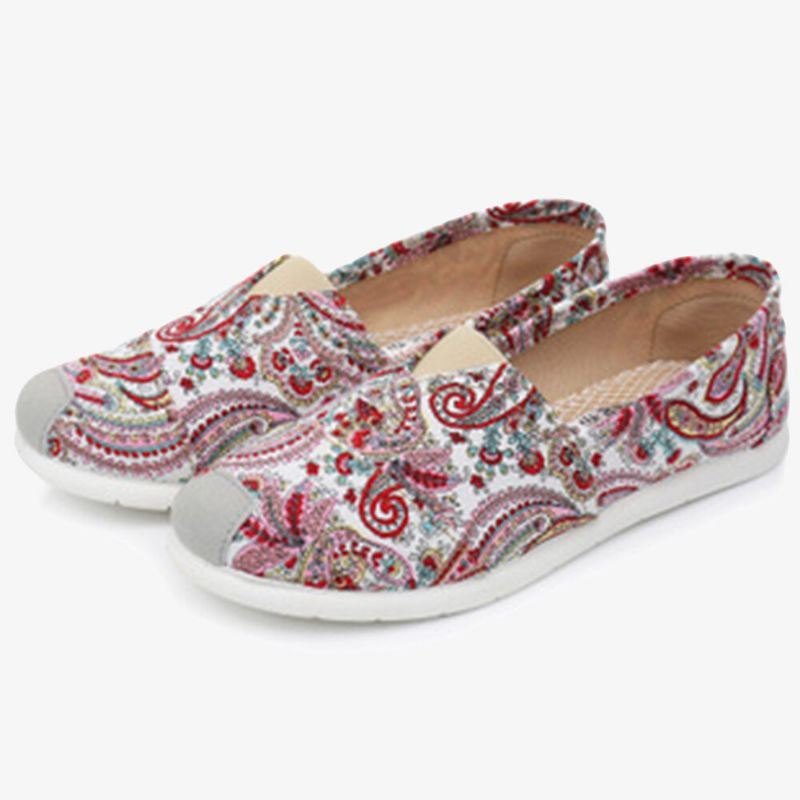 Dame Med Mykt Mønster. Slip On Flat Loafers