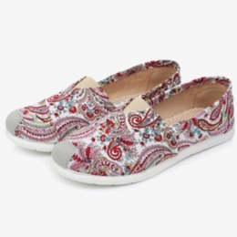 Dame Med Mykt Mønster. Slip On Flat Loafers