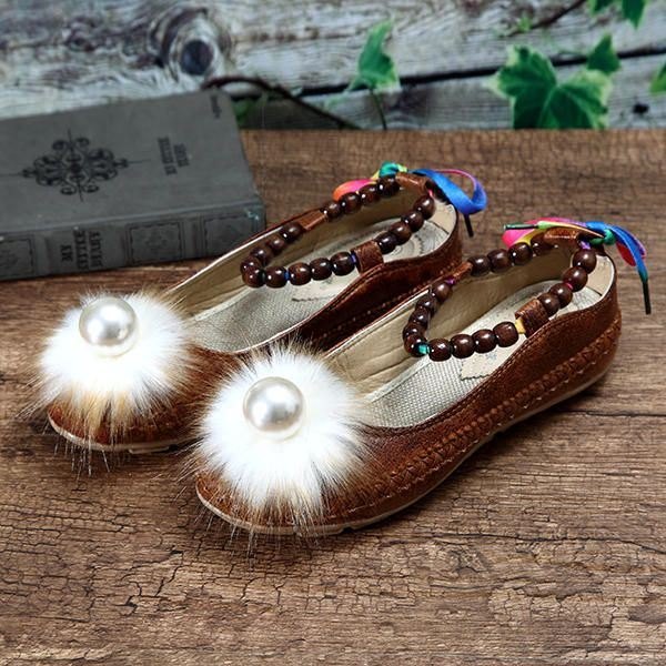 Dame Perler Fargerike Flats Loafers Komfortabel