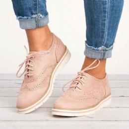 Dame Plus Size Brogue Snøring Myk Snøring Uformelle Oxford Loafers