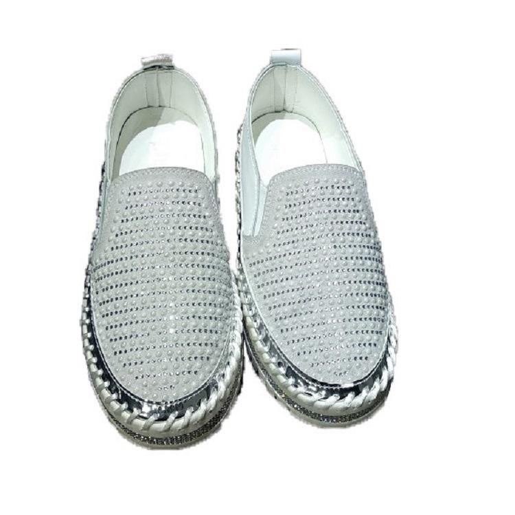 Dame Plus Size Rhinestone Dekorasjon Pustende Slip On Comfy Casual Flats