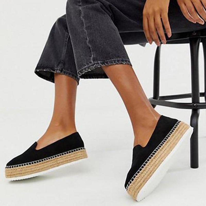 Dame Semsket Espadrilles Straw Braided Platform Loafers