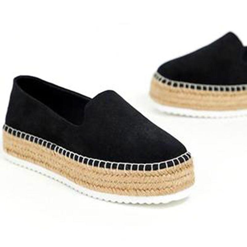 Dame Semsket Espadrilles Straw Braided Platform Loafers