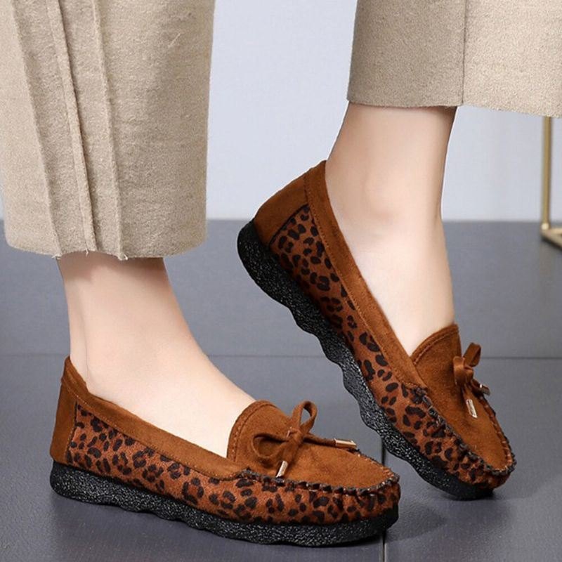 Dame Semsket Sløyfe Comfy Non-slip Casual Loafers