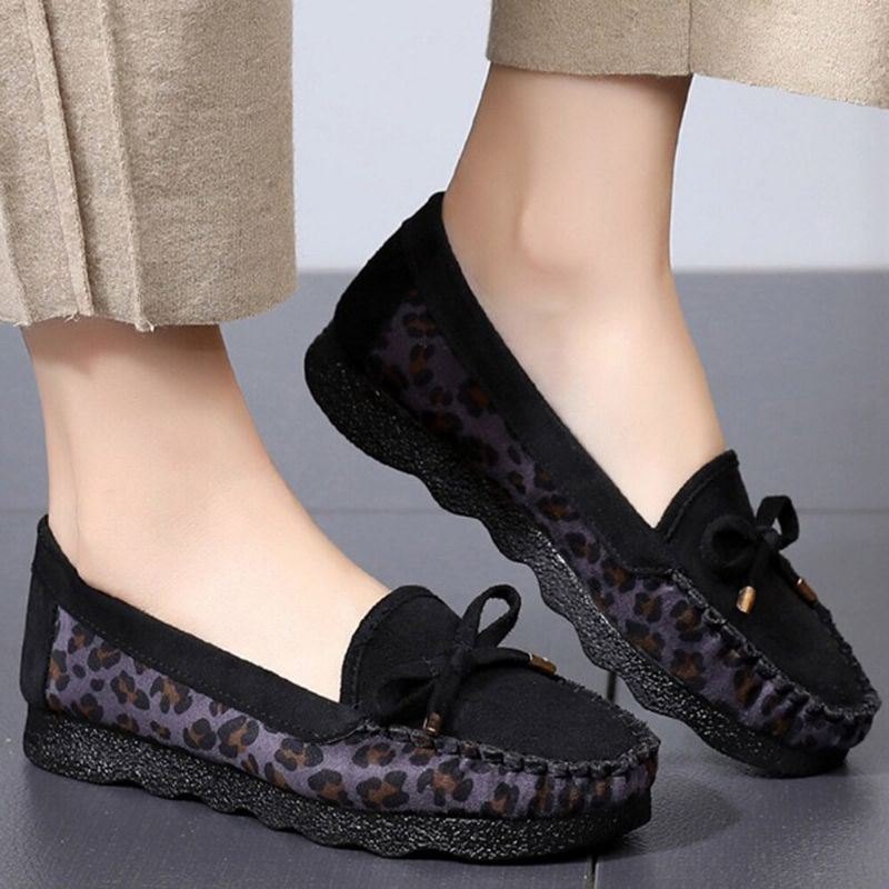 Dame Semsket Sløyfe Comfy Non-slip Casual Loafers