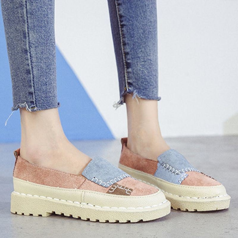 Dame Skjøting Sklibestandig Myk Uformell Slip On Comfy Flats