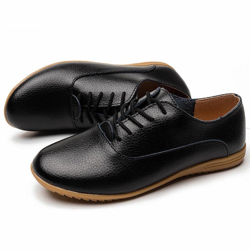 Dame Sklisikre Snøringer Casual Leather Flats