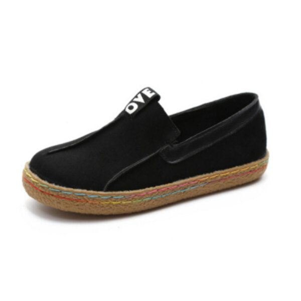 Dame Sømmer Myk Såle Rund Tå Slip On Casual Flats Loafers