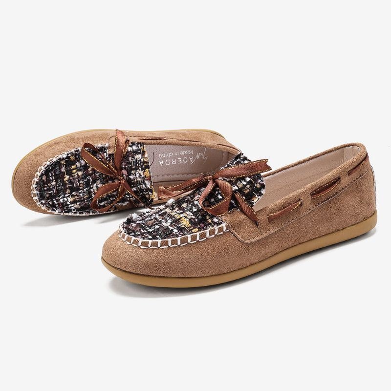 Dame Sommerfuglknute Dekor Liten Duft Vind Komfortabel Pustende Casual Slip On Loafers