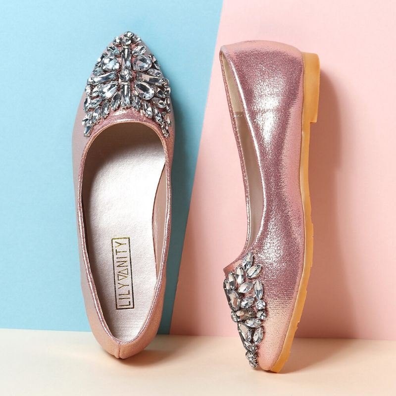 Dame Søt Rhinestone Dame Lett Rhinestone Dressy Flats