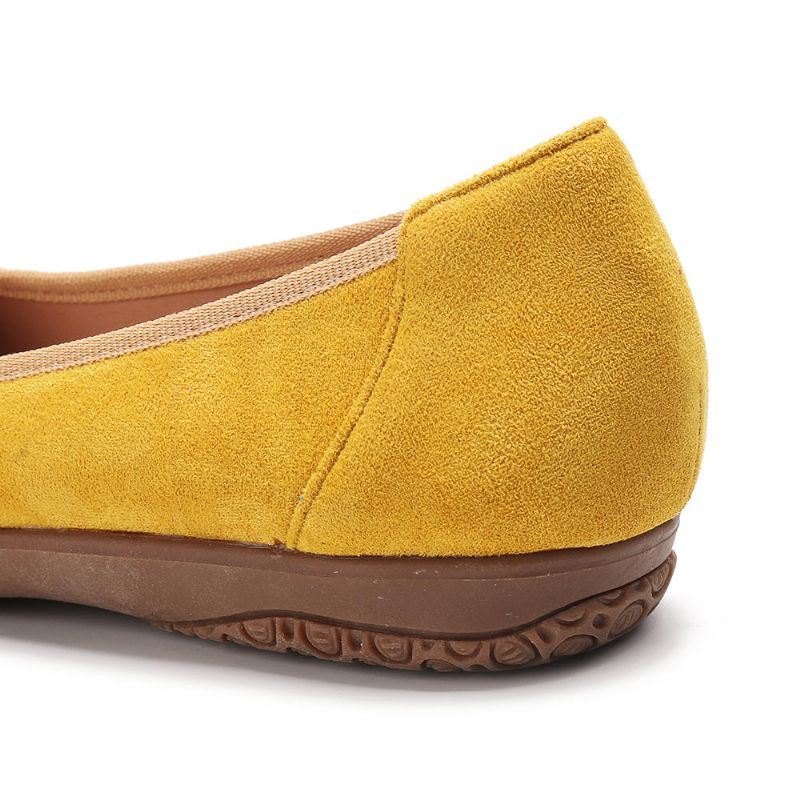 Dame Suede Flower Slip On Comfort Casual Flats