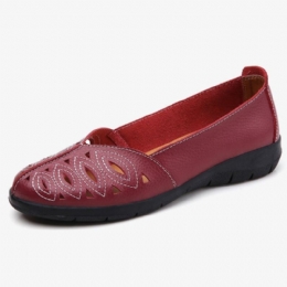 Dame Sy Blomster Hul Sklisikker Casual Slip On Loafers