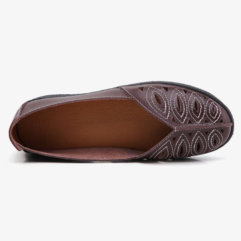 Dame Sy Blomster Hul Sklisikker Casual Slip On Loafers