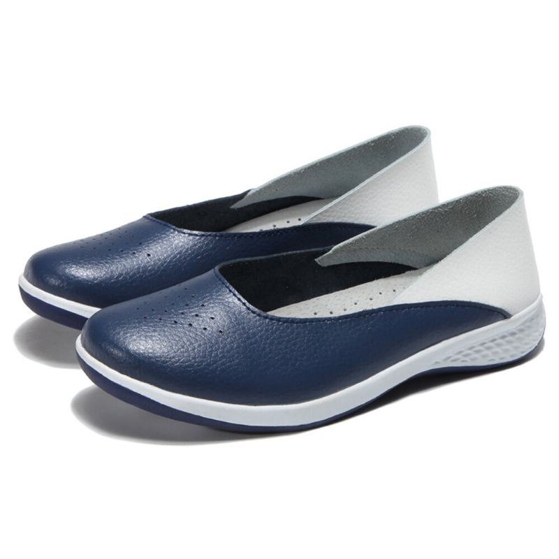 Dame Uformelt Myk Søm Slip On Flats Loafers