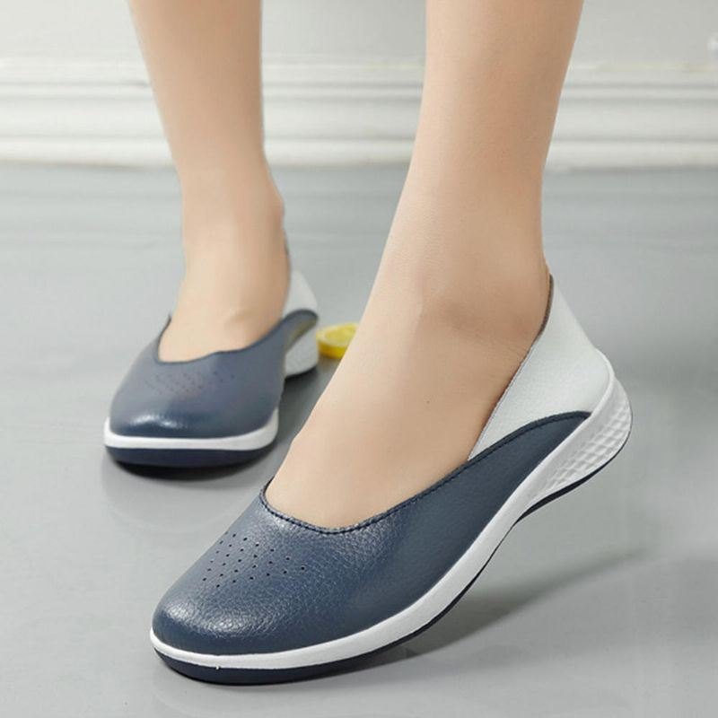 Dame Uformelt Myk Søm Slip On Flats Loafers