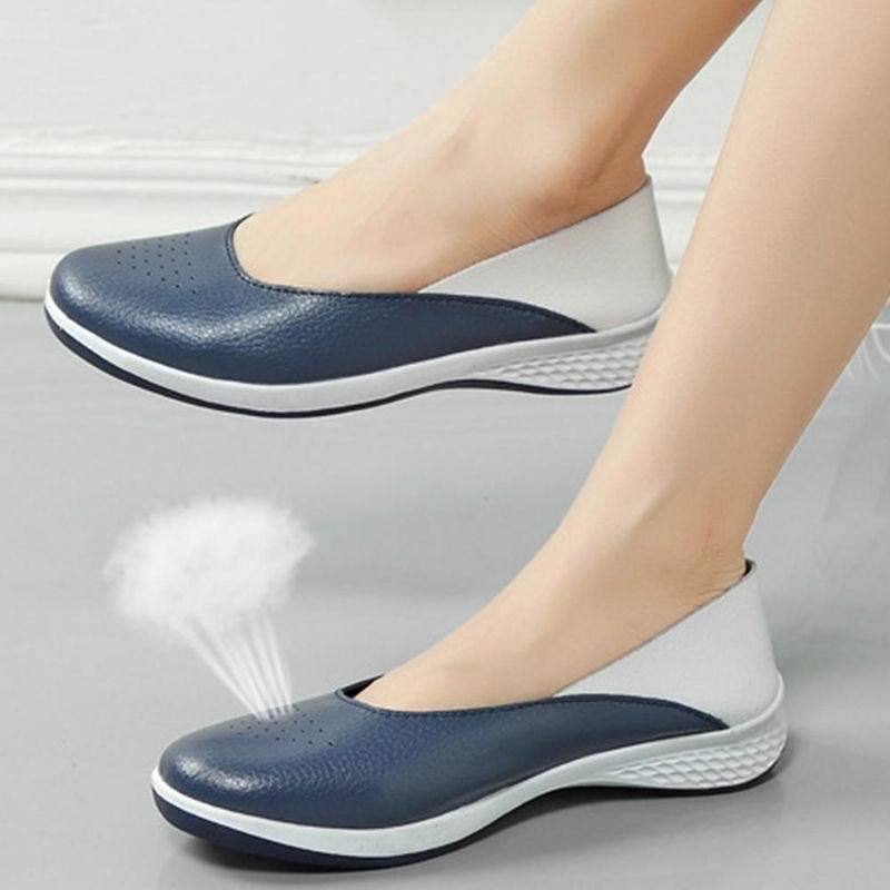 Dame Uformelt Myk Søm Slip On Flats Loafers