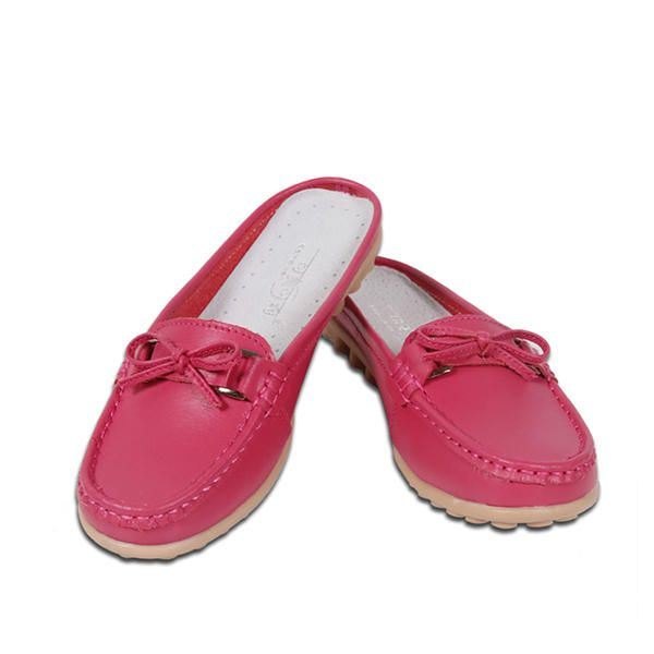 Dame Uformelt Mykt Skinn Slip-ons Bowknot Chic Flat Loafers