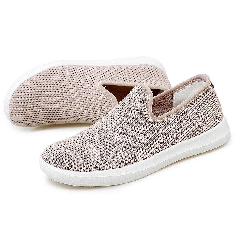 Dame Uformelt Pustende Nettingklut Myk Såle Slip-on Loafers