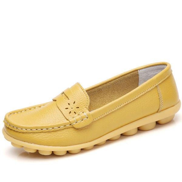 Dame Us Størrelse 5-13 Pure Color Myk Såle Rund Tå Slip On Flat Loafers