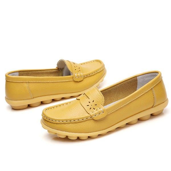 Dame Us Størrelse 5-13 Pure Color Myk Såle Rund Tå Slip On Flat Loafers