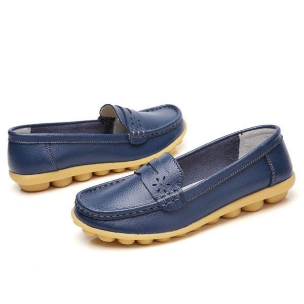 Dame Us Størrelse 5-13 Pure Color Myk Såle Rund Tå Slip On Flat Loafers