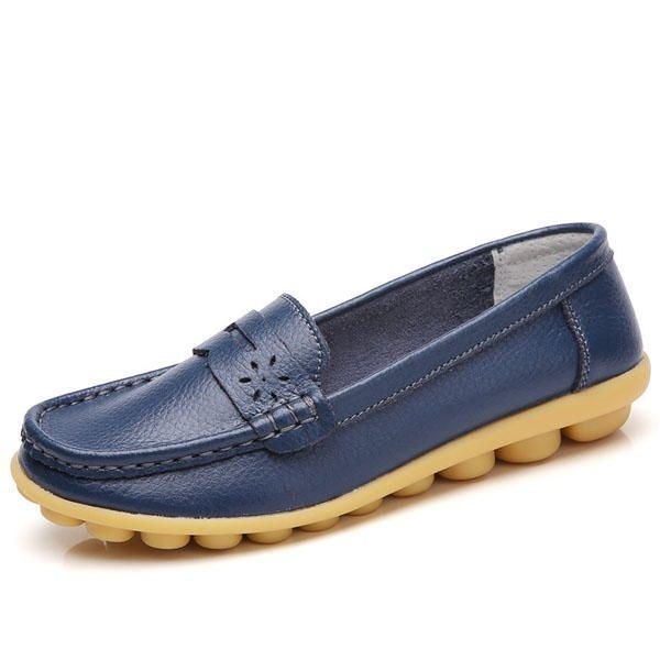 Dame Us Størrelse 5-13 Pure Color Myk Såle Rund Tå Slip On Flat Loafers