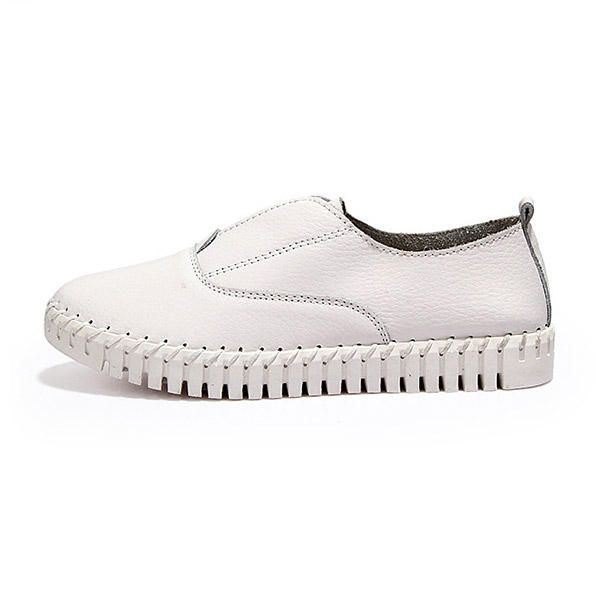 Dame Vår Uformelle Flats Spiss Tå Myk Såle Sko Slip On Flat Loafers