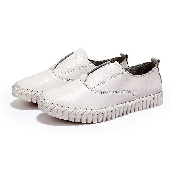 Dame Vår Uformelle Flats Spiss Tå Myk Såle Sko Slip On Flat Loafers