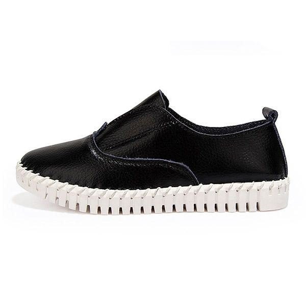 Dame Vår Uformelle Flats Spiss Tå Myk Såle Sko Slip On Flat Loafers