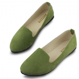 Damer Flats Komfortabel Uformell Slip On Spiss Tå Semsket Flat Loafers Sko