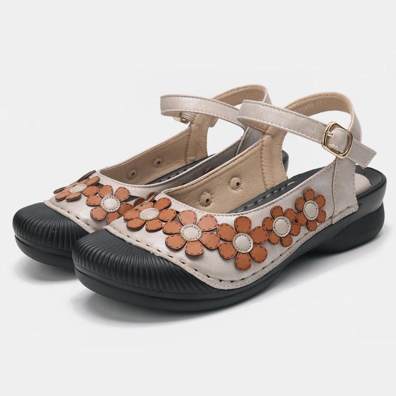 Dameskjøteblomst Pustende Slingback Buckle Flats